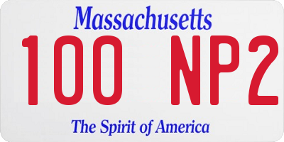 MA license plate 100NP2
