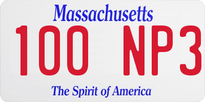 MA license plate 100NP3