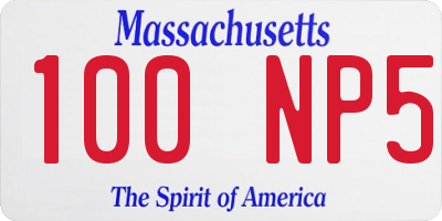 MA license plate 100NP5