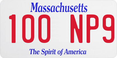 MA license plate 100NP9