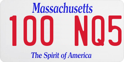 MA license plate 100NQ5