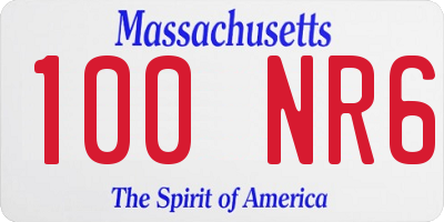 MA license plate 100NR6