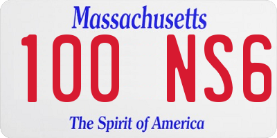 MA license plate 100NS6