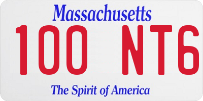 MA license plate 100NT6