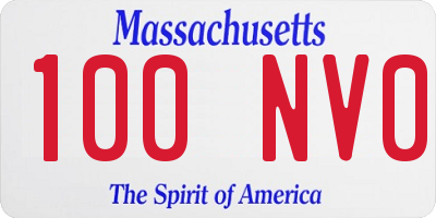 MA license plate 100NV0