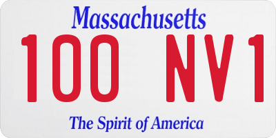 MA license plate 100NV1
