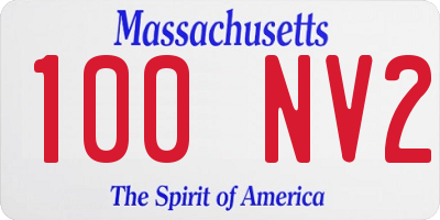 MA license plate 100NV2