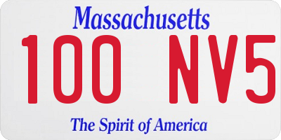 MA license plate 100NV5
