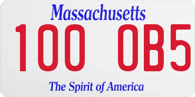 MA license plate 100OB5
