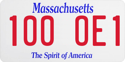 MA license plate 100OE1