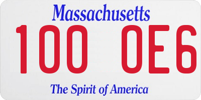 MA license plate 100OE6