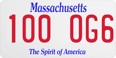 MA license plate 100OG6