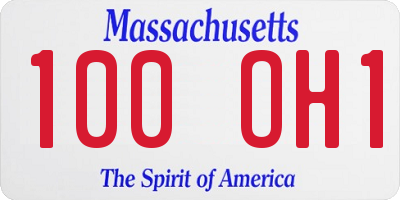 MA license plate 100OH1