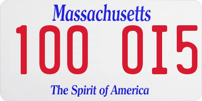 MA license plate 100OI5