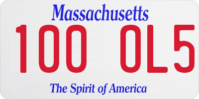 MA license plate 100OL5