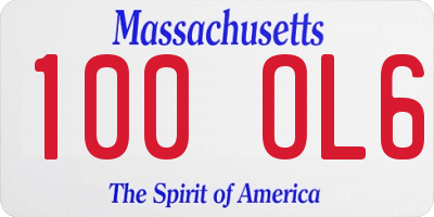 MA license plate 100OL6