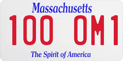 MA license plate 100OM1