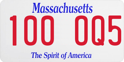 MA license plate 100OQ5