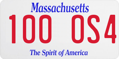 MA license plate 100OS4