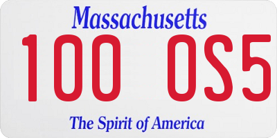 MA license plate 100OS5