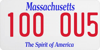 MA license plate 100OU5