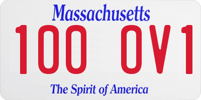 MA license plate 100OV1