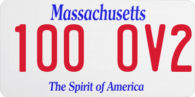 MA license plate 100OV2