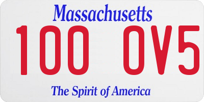 MA license plate 100OV5