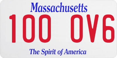 MA license plate 100OV6