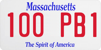 MA license plate 100PB1