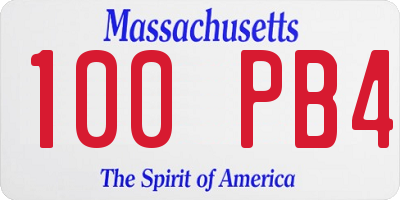 MA license plate 100PB4