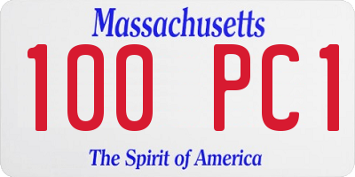 MA license plate 100PC1