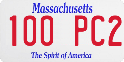 MA license plate 100PC2