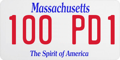 MA license plate 100PD1