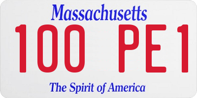 MA license plate 100PE1