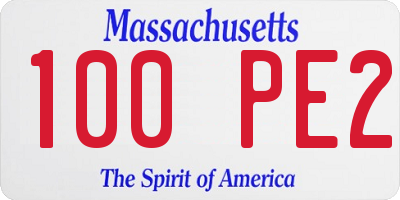 MA license plate 100PE2