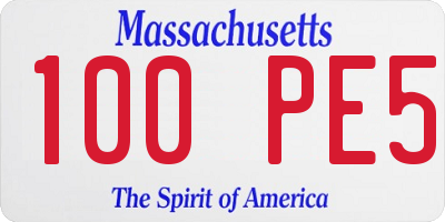 MA license plate 100PE5