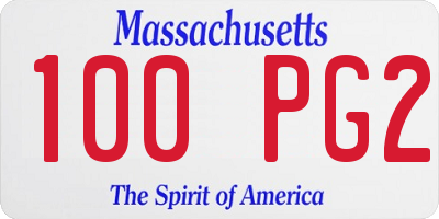 MA license plate 100PG2