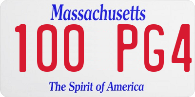 MA license plate 100PG4