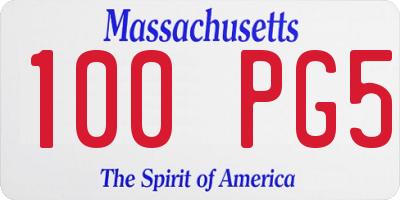 MA license plate 100PG5