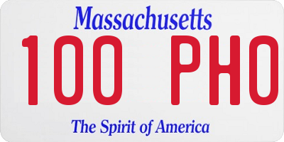 MA license plate 100PH0