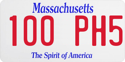 MA license plate 100PH5