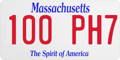 MA license plate 100PH7