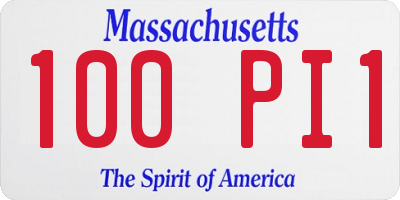 MA license plate 100PI1