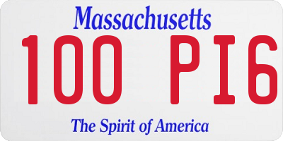 MA license plate 100PI6