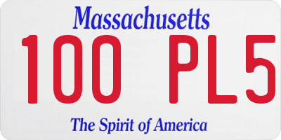 MA license plate 100PL5