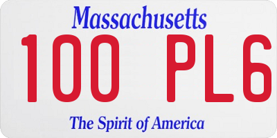 MA license plate 100PL6