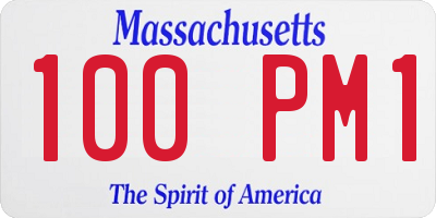 MA license plate 100PM1