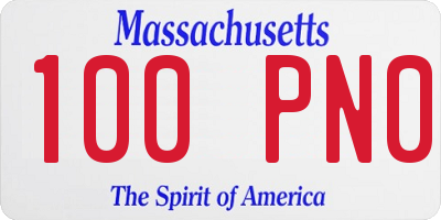 MA license plate 100PN0