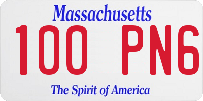 MA license plate 100PN6